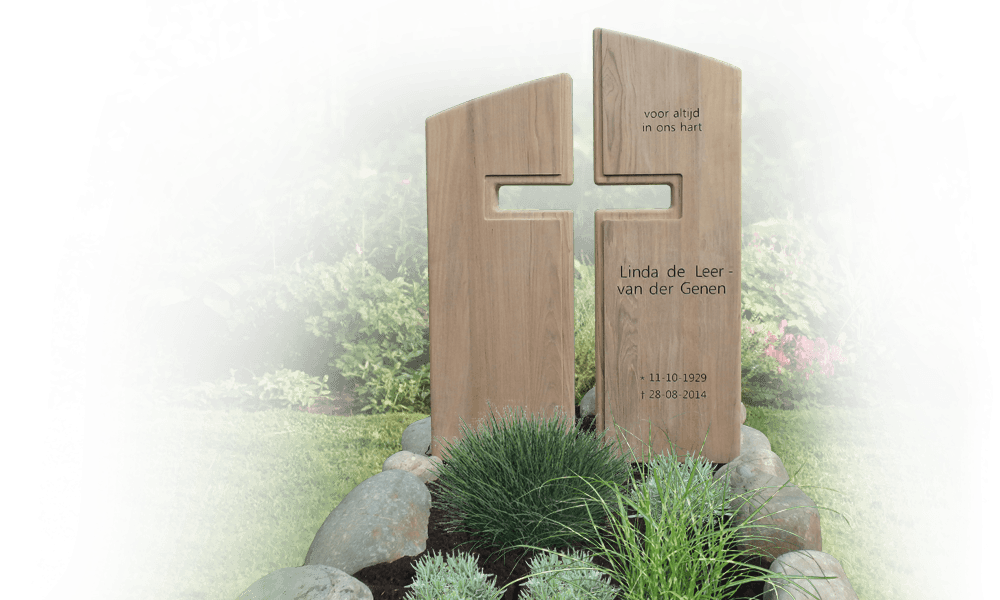houten grafmonumenten kruis