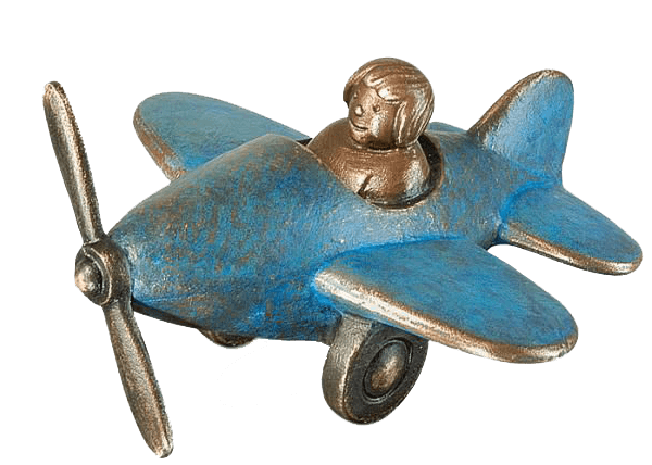 kindergraf decoratie brons vliegtuig