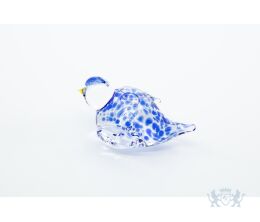 Glazen vogel spikkels - met kuifje blauw