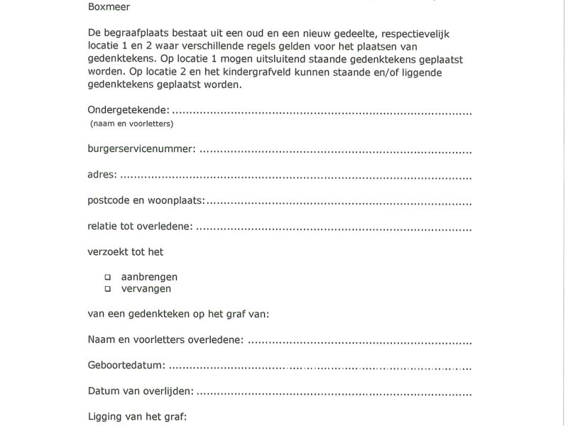 Algemene Begraafplaats Sambeek Torenstraat 12 - 16 Sambeek