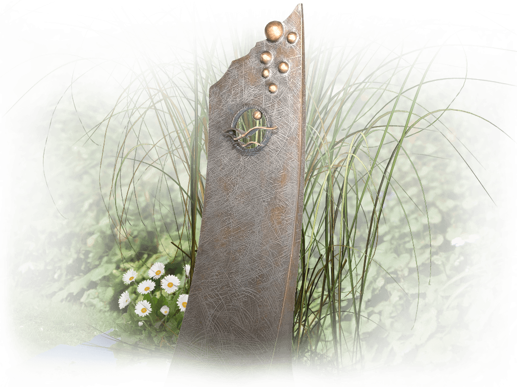 bronzen zuilen als urnengraf of grafmonument