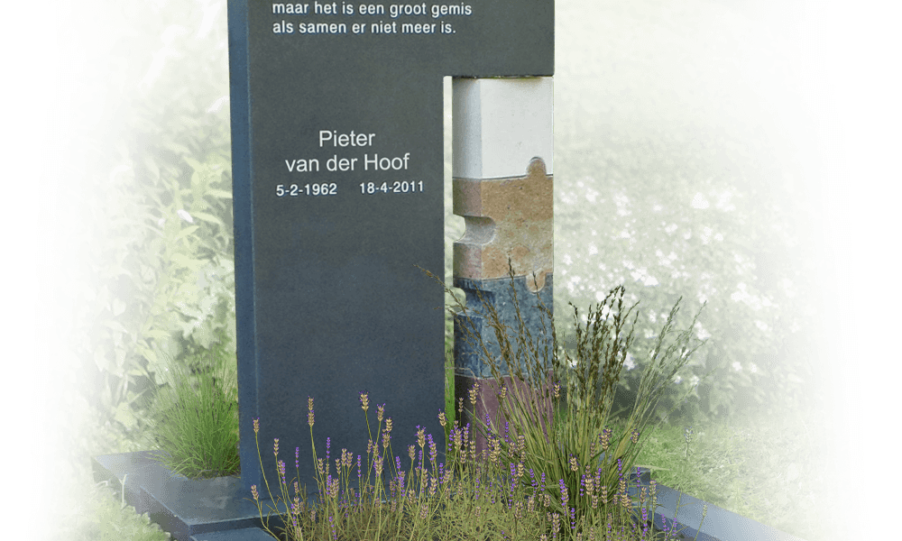 natuursteen grafsteen bestaande uit verschillende soorten natuursteen