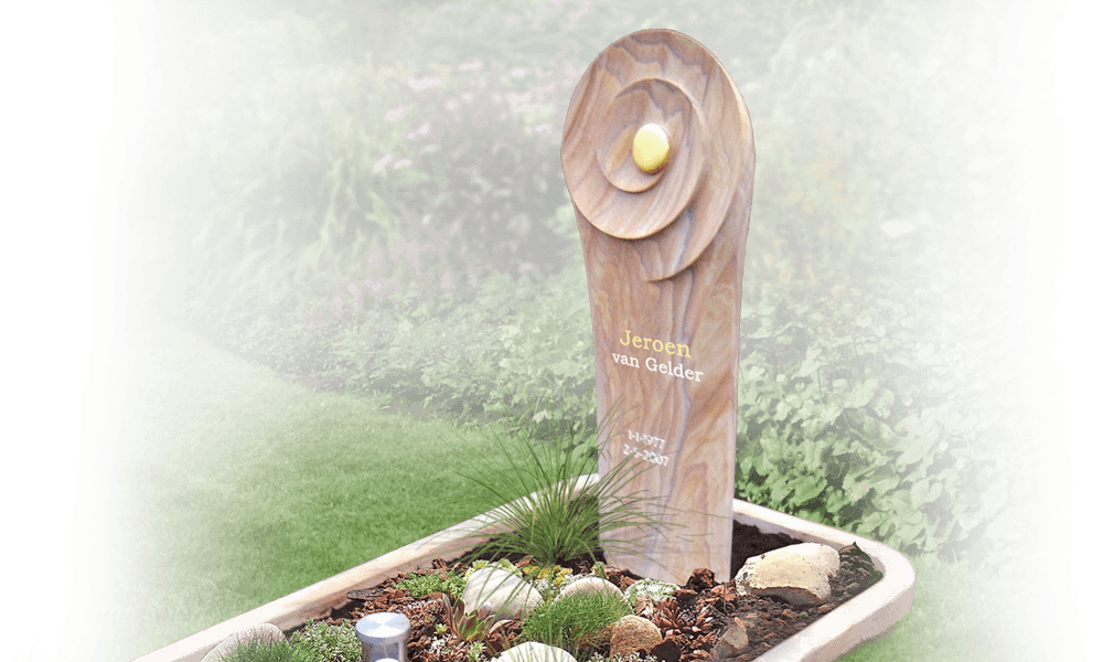grafkunst grafsteen van licht natuursteen