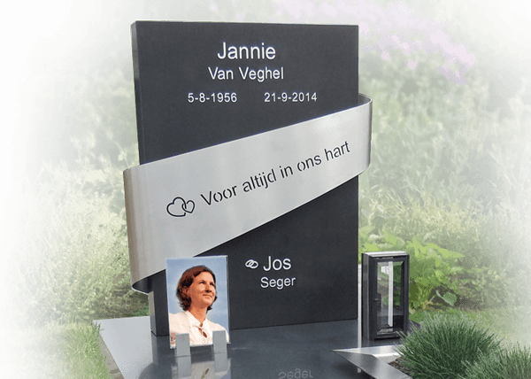 onderhoudsvrij grafmonument natuursteen rvs glas