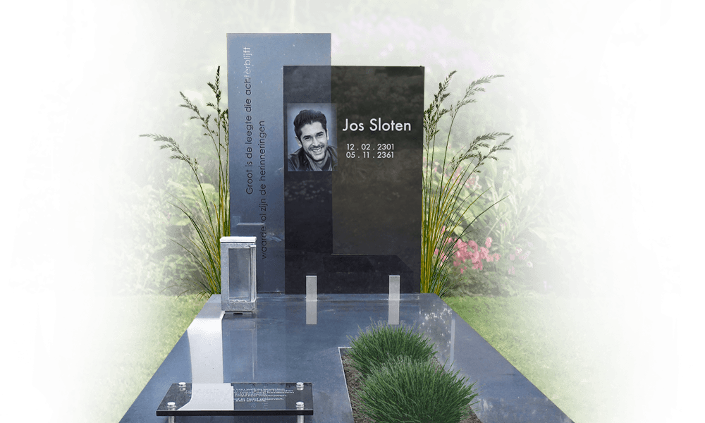 grafstenen voor jonge mensen met foto op gedenkplaat