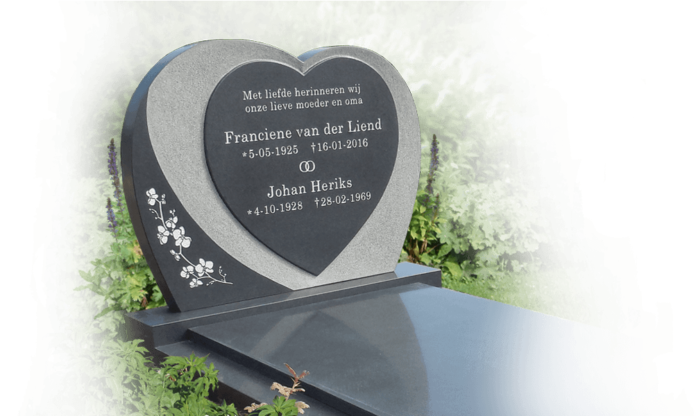 grafmonumenten drenthe hartvormige lettersteen