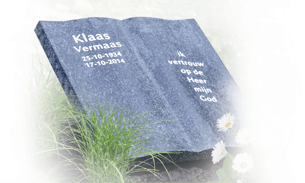 grafsteen algemeen graf opengeslagen boek als grafmonument