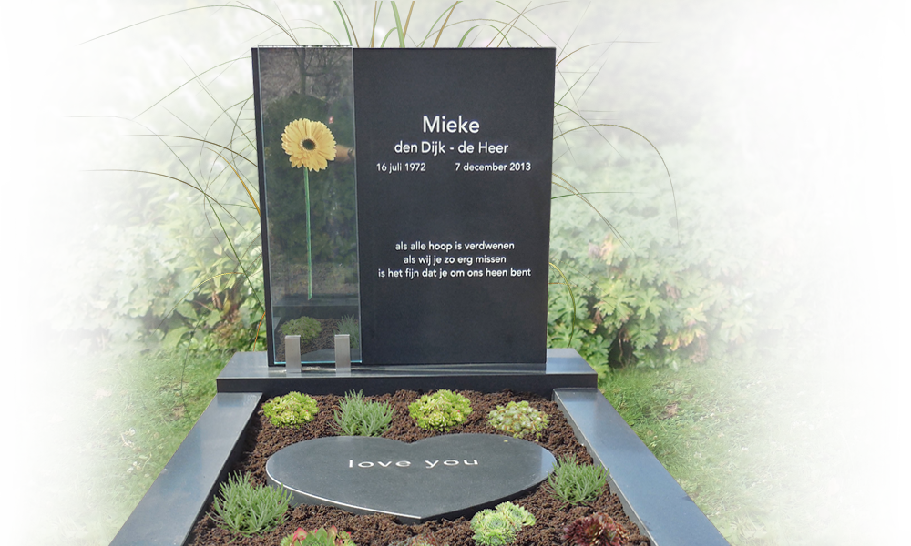 grafstenen glas decoratie jong en eigentijdse uitstraling