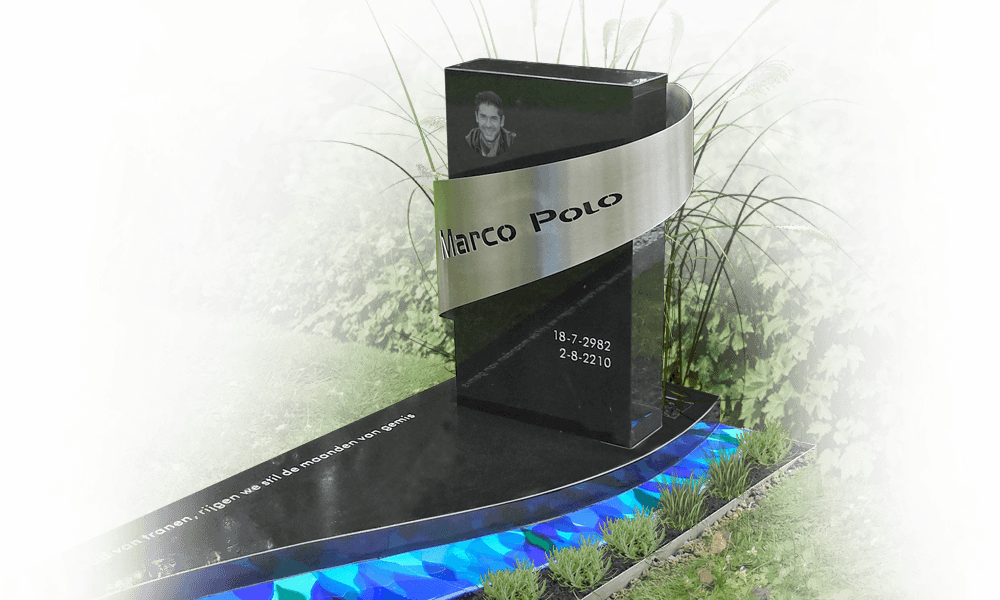 grafdecoratie band rvs glasfusing rivier