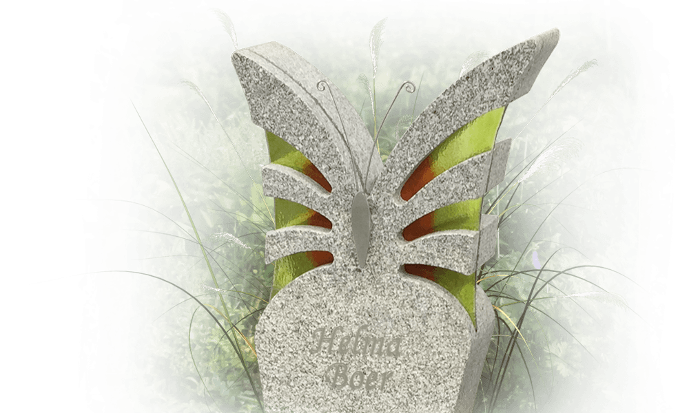 grafdecoratie vlinder zuil