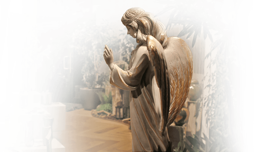 showroom grafmonumenten engel brons als grafsteen