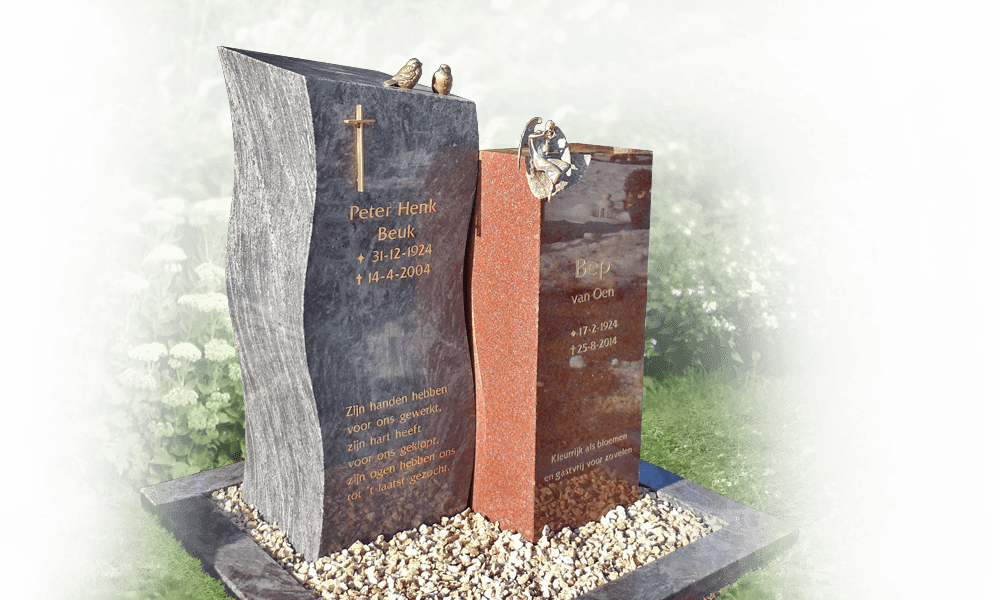 kruizen brons op grafsteen