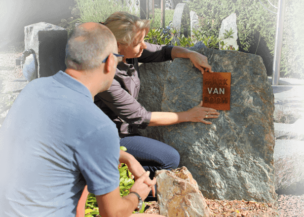 puur natuur collectie ruwe stenen belettering cortenstaal uitproberen