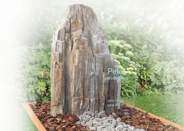 garantie grafsteen versteend hout