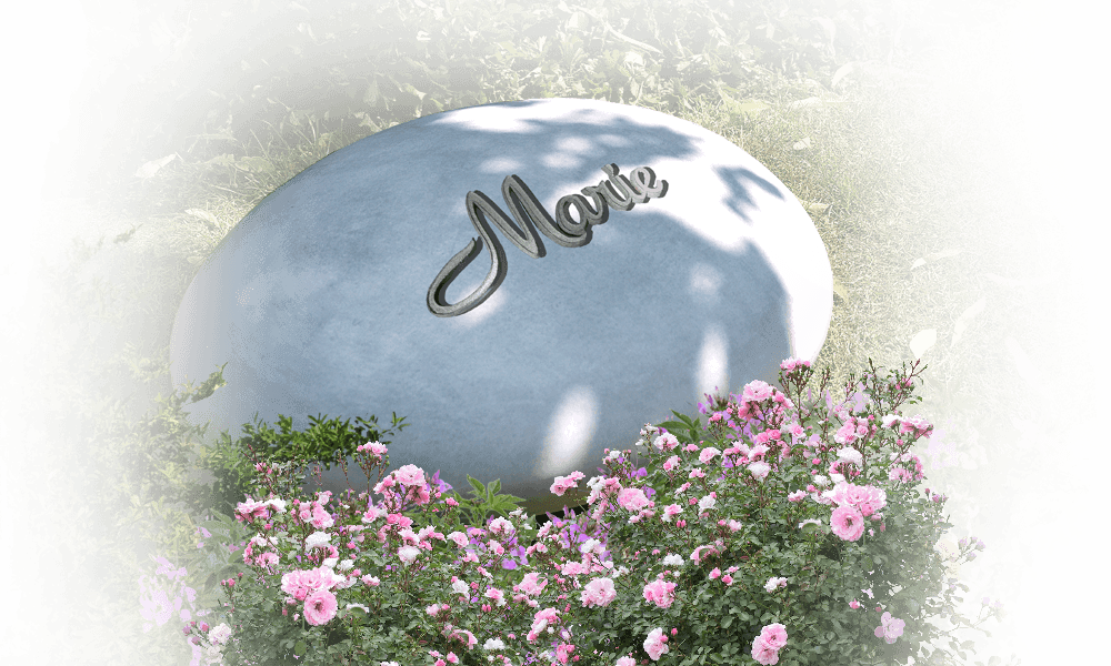 memory stone grafmonument urnengraf glazen letterplaatje