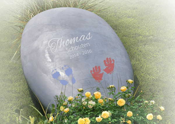 memory stone grafsteen kiezel steen lichte kleur