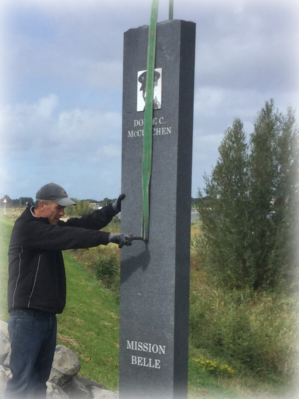 memorial ission Belle B-17G plaatsing zuilen