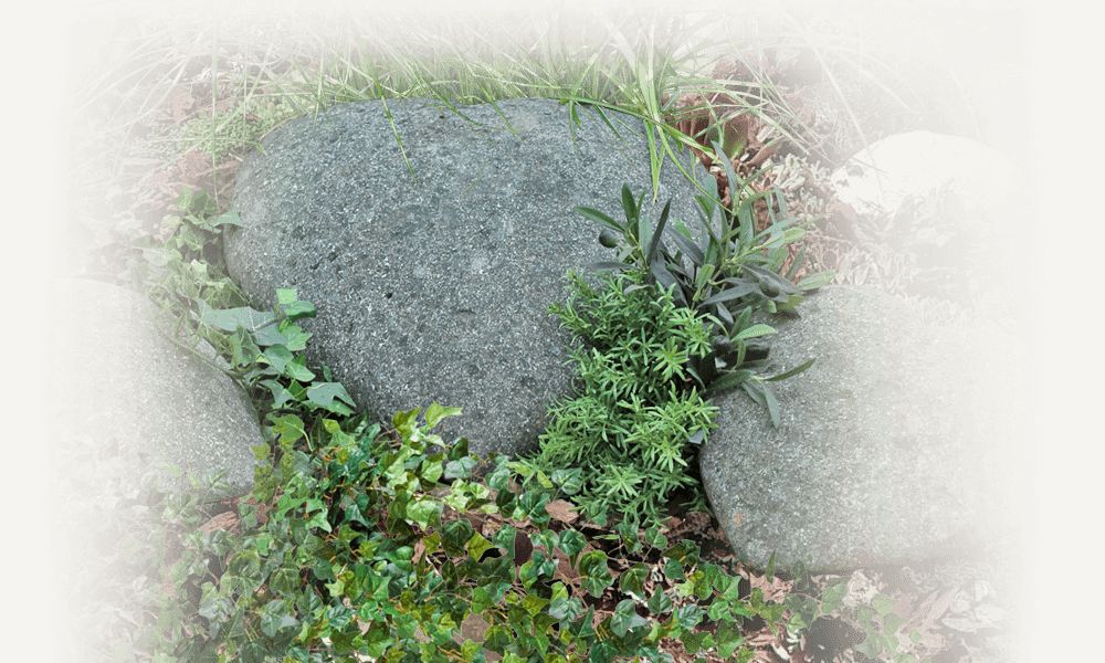 natuurlijke grafsteen groensteen natuursteen hartvorm