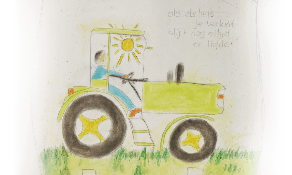 tekst op kindergraf eigengemaakte kindertekening