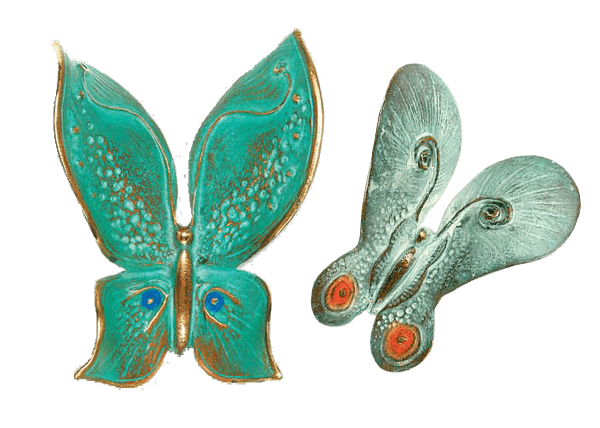 kindergraf decoraties brons vlinder
