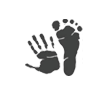 kindergrafsteen ontwerp hand voetafdruk