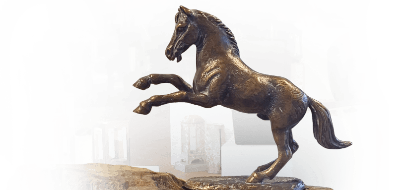 kindermonumenten showroom bronzen paard