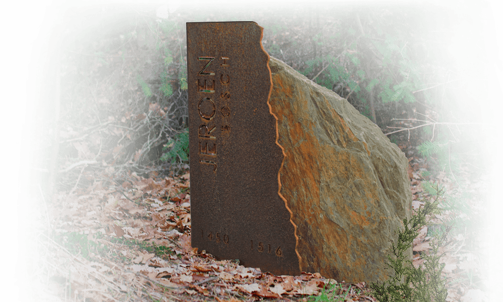 puur natuur collectie grafmonumenten cortenstaal naamplaatje