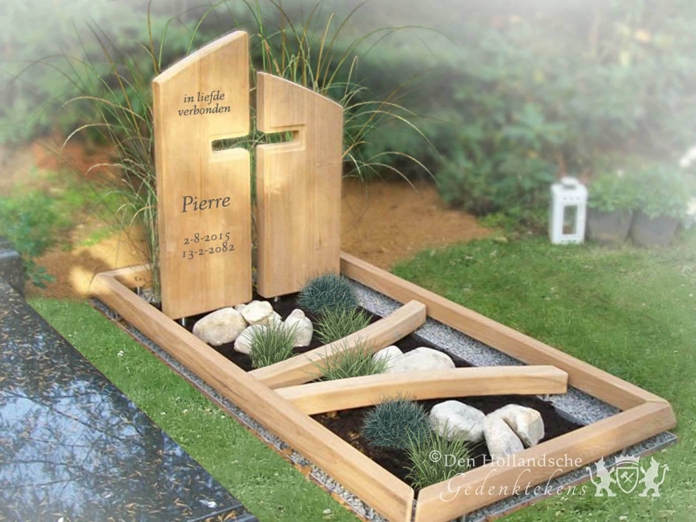 Grafmonument van hout foto 1