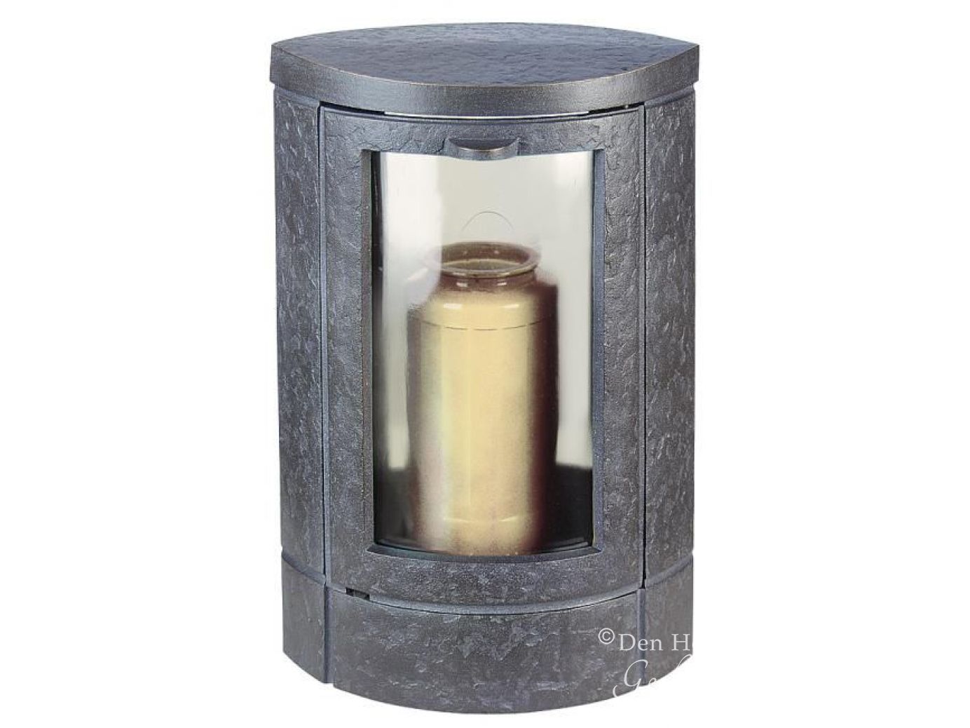 Lantaarn zwart metalen kaarslantaarn, grote