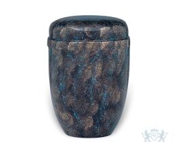 Aluminium urn blauw/grijs/zwart