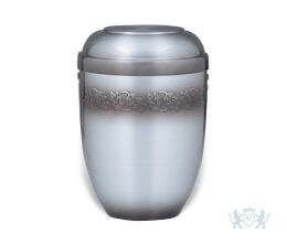 Aluminium urn met bladeren versiering