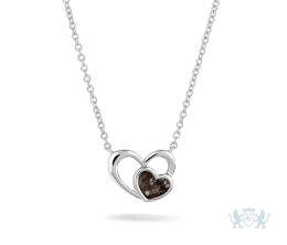 Ashanger dubbel hart zilver