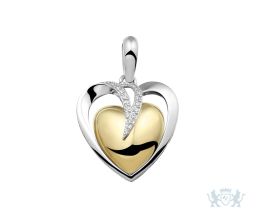 Ashanger hart Zilver goud
