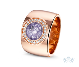 Asring Goldline rosegoud met hars en diamantjes