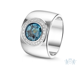 Asring Goldline witgoud met hars en diamantjes