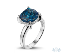 Asring witgoud met hars en diamantjes