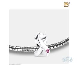 Awareness Ashes Bead Pink and Pol Silver w/Zirconia