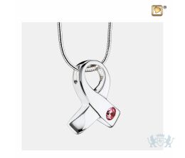 Awareness Ashes Pendant Pink and Pol Silver w/Zirconia