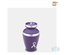 Awareness Keepsake Urn Purple and Bru Pewter