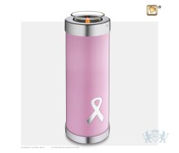 Awareness Tall Tealight Urn Pink and Bru Pewter