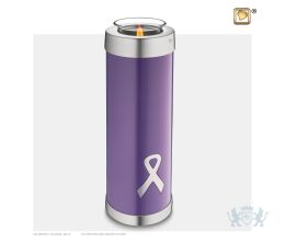 Awareness Tall Tealight Urn Purple and Bru Pewter