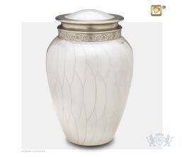 Blessing Adult Urn Pearl White and Bru Gold