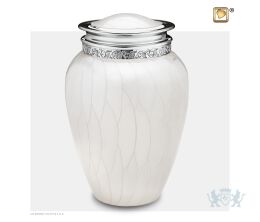 Blessing Adult Urn Pearl White and Pol Silver