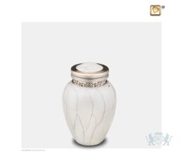Blessing Keepsake Urn Pearl White and Bru Gold