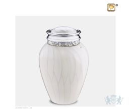 Blessing Medium Urn Pearl White and Pol Silver