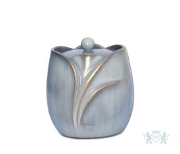 Bronzen mini urn met blauwe patinalaag