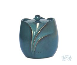 Bronzen mini urn met donkere patina
