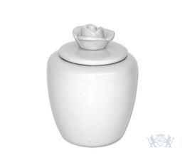 Bronzen mini urn met witte patinalaag