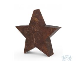 Bruin gepatineerde bronzen urn stervorm