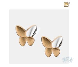 Butterfly Stud Earrings Bru Silver and Gold Vermeil